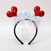 Five-Starred Red Flag Heart Bow Hairband for National Day Festival Performance