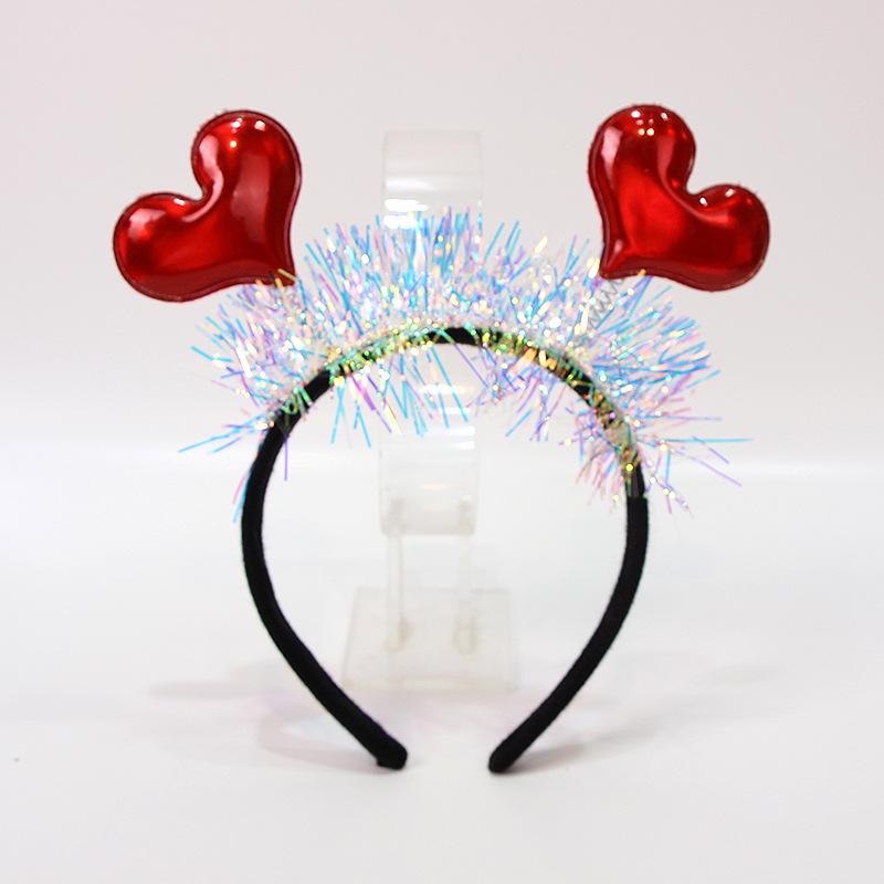 Five-Starred Red Flag Heart Bow Hairband for National Day Festival Performance