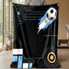 Argentina Football Printed Flannel Blanket Skin Friendly Warm Decorative Throw for Indoor Couch Bed Daily Use