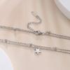 KKjoy Star Pendant Necklace for Women Silver Color Stainless Steel Beads Double Chain Collars Minimalist Jewelry Accessories New