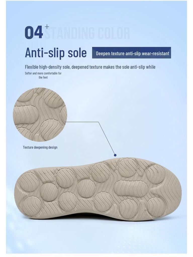 Men's Old Beijing Cloth Shoes: Black Lightweight Non-Slip, Breathable Casual Shoes for Middle-Aged and Elderly