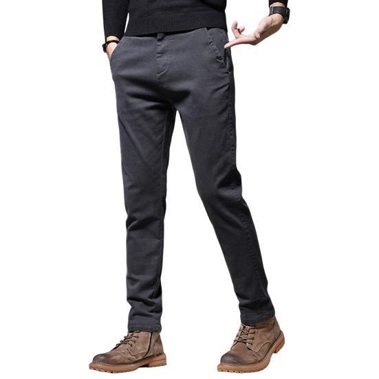 

Чоловічі повсякденні костюмні штани. Прямі приталені. Однотонні кишені. Застібка-блискавка на ґудзику. Гладке швидковисихаюче вуличне взуття. Довгі штани. 30 темно-сірий