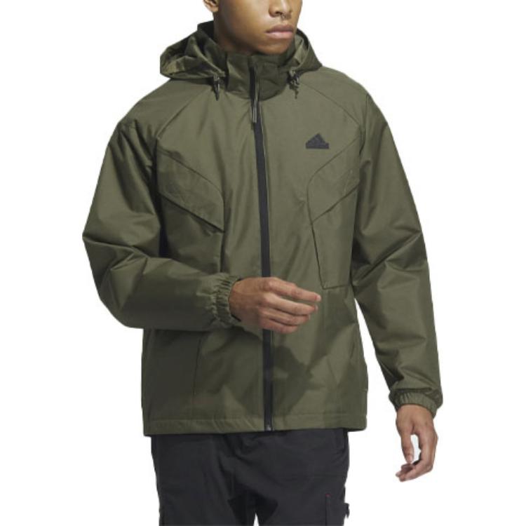 Adidas URBAN OUTDOOR Jackets Men's Strata Olive Green Hooded Moderate Other IS0451