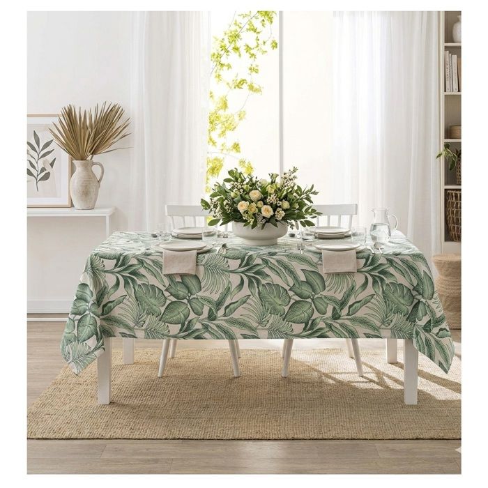 Nappe - EDEN - Stylis - effet lin - 140 x 240 cm - feuillage végétal