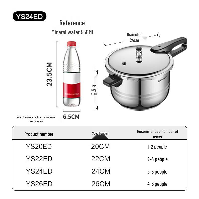 Supor 304 Stainless Steel 7.0L Pressure Cooker 24cm