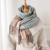 High-End Color Matching Striped Long Autumn And Winter Warm Scarf Women'S Shawl Versatile Commuter Fringed Imitation Cashmere Scarf