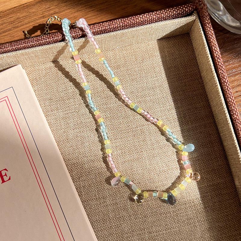 Sweet Dopamine Beaded Necklace: Trendy Heart, Flower & Bow Choker