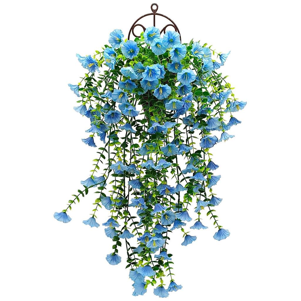 69-Mesh Eucalyptus Flower & Trumpet Hanging Basket for Outdoor Garden Decor