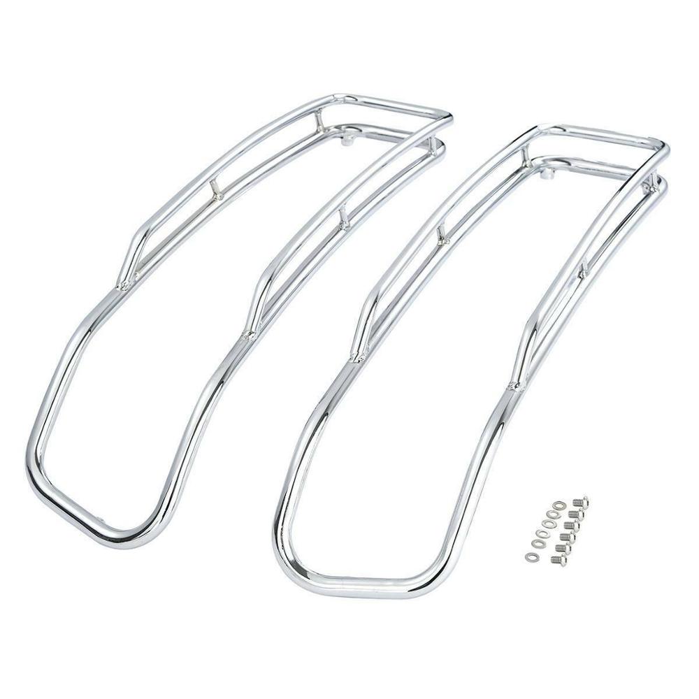 Motorcycle Saddlebags Lid Top Rail Trim Rack Guards For Harley Touring Road King Street Glide Electra Glide 2014-2024