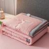 Solid Color Washed Cotton Skin-Friendly Machine Washable Summer Quilt for Air Conditioned Rooms – Thin, Single & Double Sizes