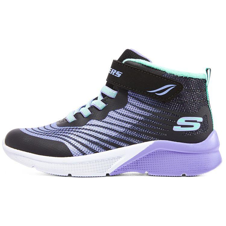 Skechers Comfortable Lace-Up Shock Absorbing Durable Ankle Boots Kids boots Black 303070L-BKMT 27.5