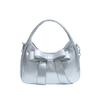 bag 25 spring new cute simple bow pu women's armpit bag one shoulder crossbody bag women