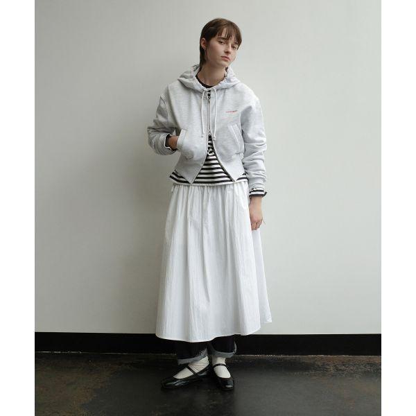 COVERNAT Solid Color Pleated A-Line Casual Long Skirt Women skirts White CO2501SR73WH