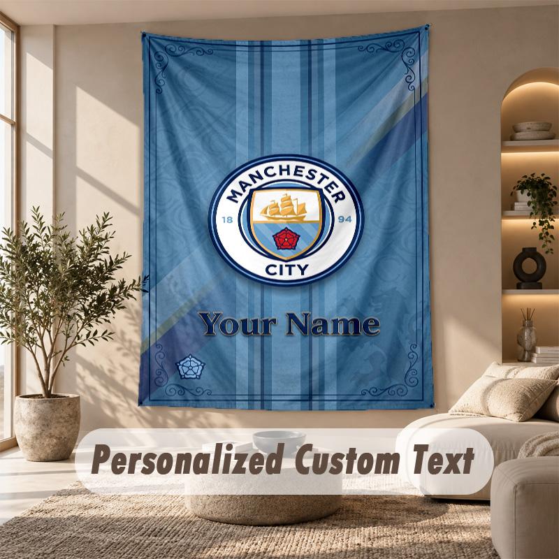 Tapestry Custom Name Text, Wall Hanging Tapestry Home Room DecorManchester City