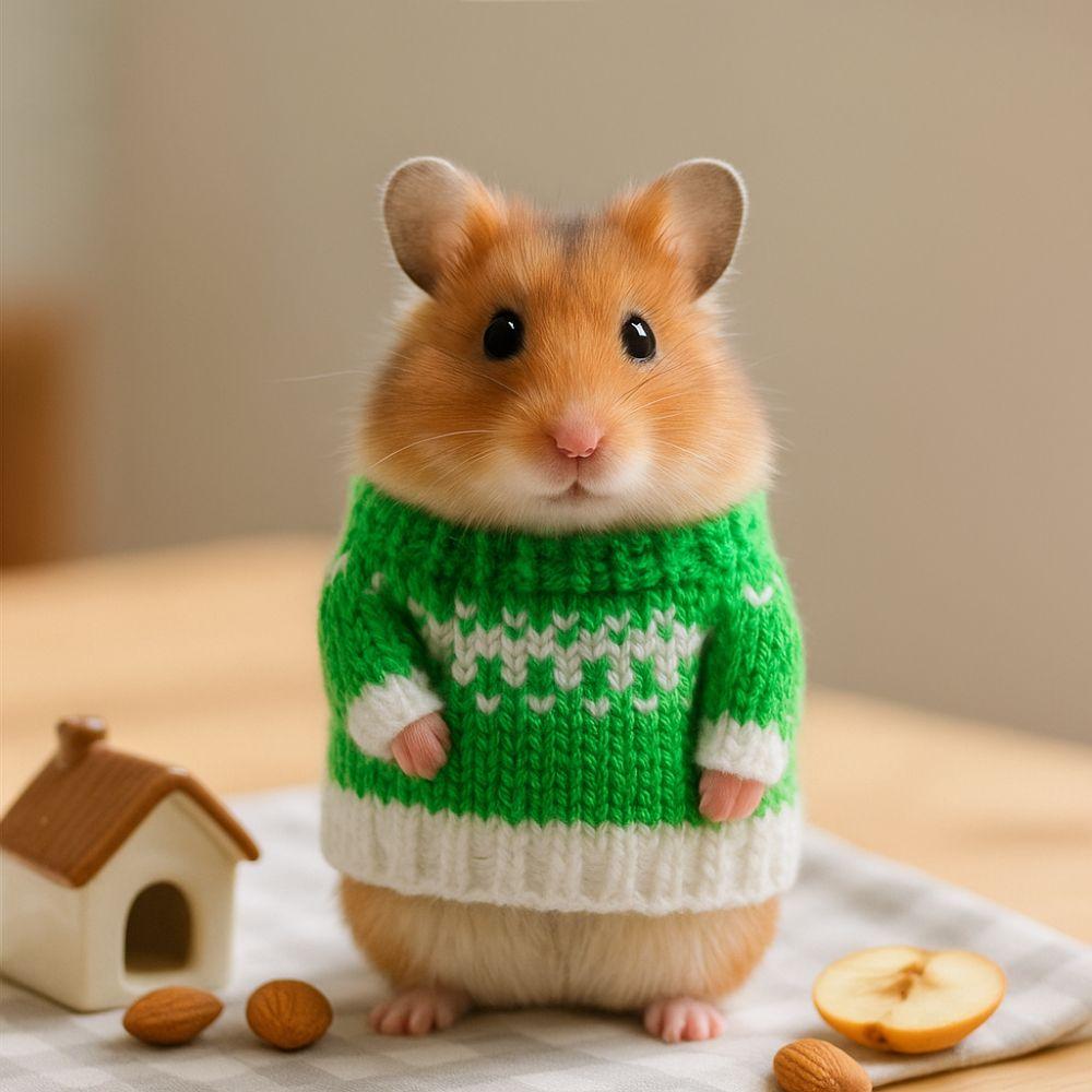 Animals Accessories Cute Hamster Sweater Soft Warm Small Pets Sweater Chew Proof Knitted Sweater Christmas Decoration