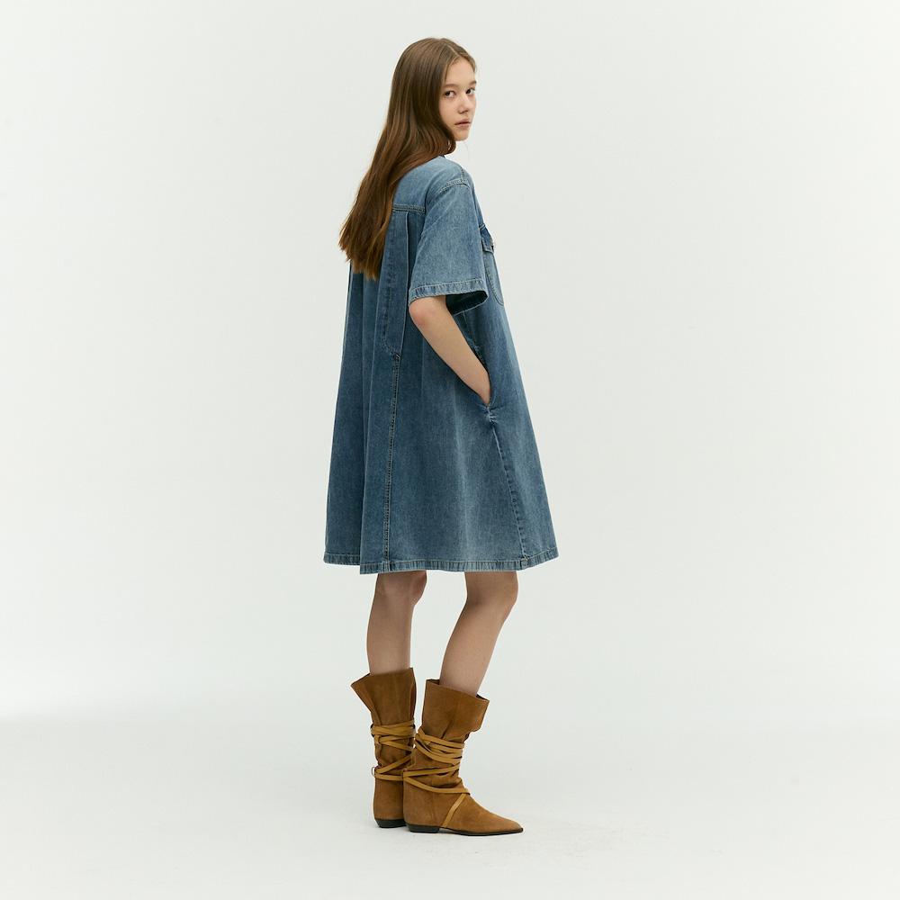 Ibiem Out Pocket Denim Dress Emp3Dop030