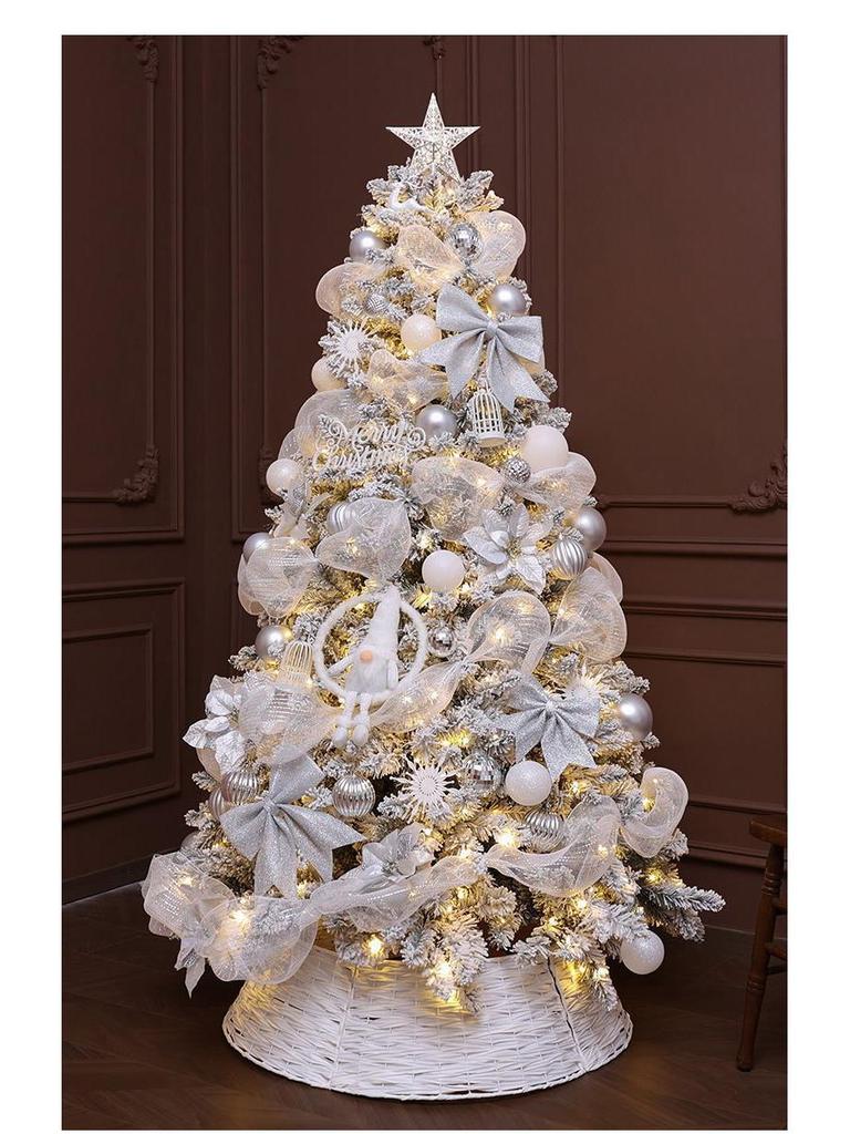 2M Luminous White Flocked Christmas Tree for Home or Window Decoration