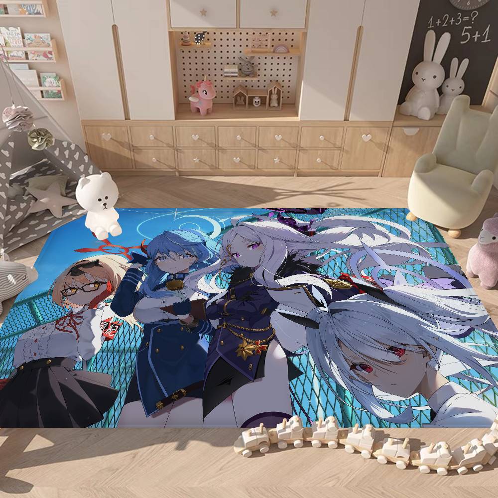 Fashion Game Blue Archive Floor Mat INS Style Soft Bedroom Floor House Laundry Room Mat Anti-skid Household Carpets