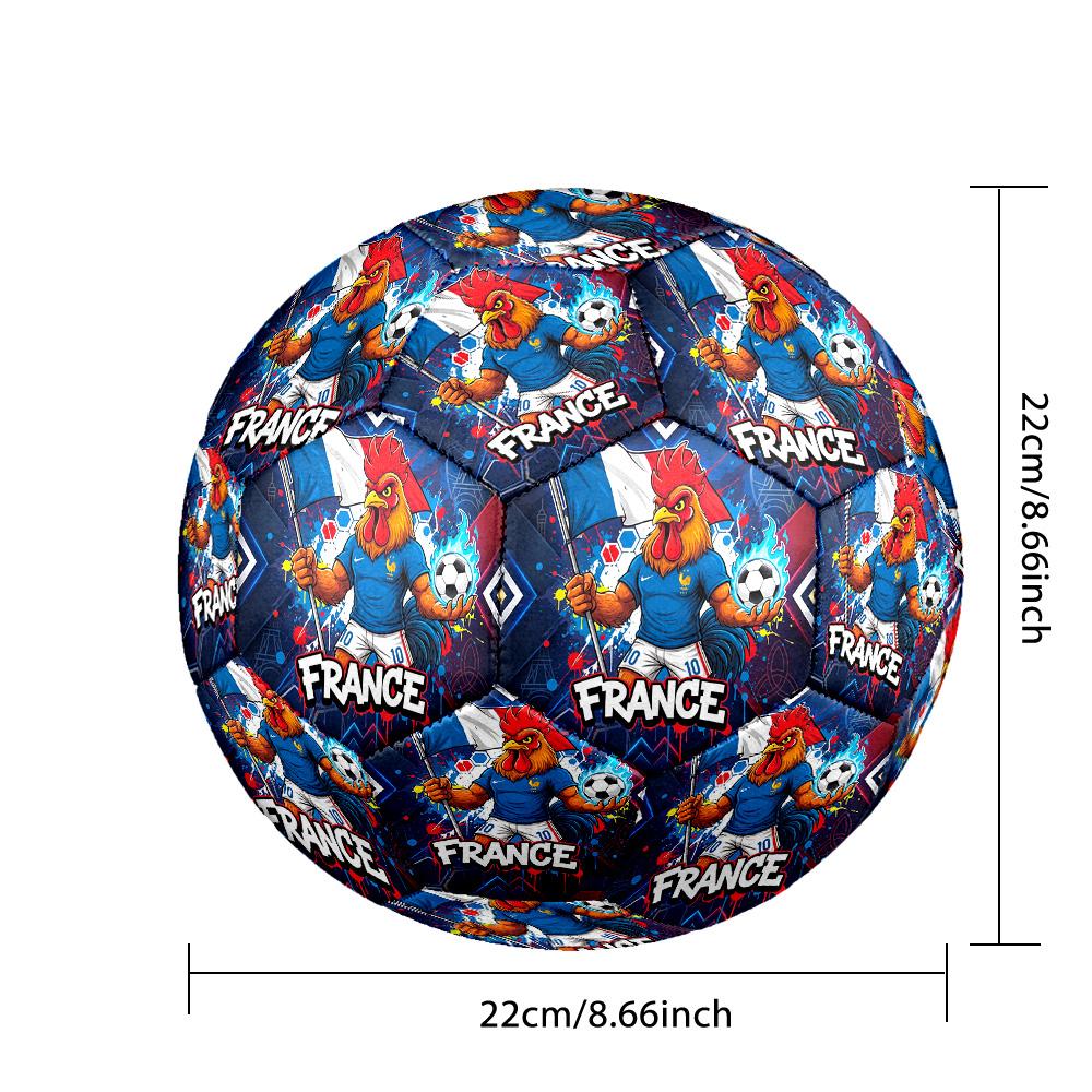 France Football Printed Size 5 Soccer Ball Wear Resistant Standard Adult Training Football Fan Gift for Indoor Outdoor Match Sports