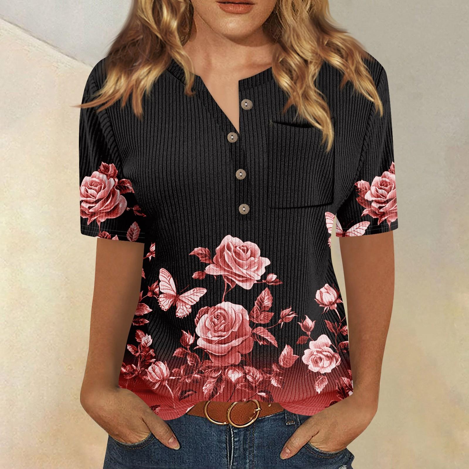 

Футболки для женщин, плиссированные, с V-образным вырезом, нарядные, повседневные блузки с принтом, короткие рукава, летние топы, свободный крой XL винный