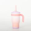 14oz Color Block Straw Cup for Kids - Stainless Steel Thermos with Handle