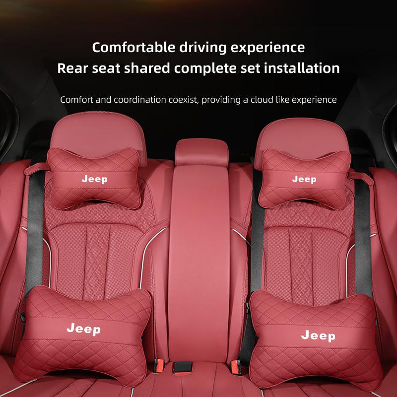 Car Headrest Waist Pillow Long-Drive Essential Neck & Lumbar Support in One Go For Jeep Wrangler Rubicon Renegade Grand Cherokee