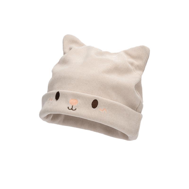 Confinement hat women's autumn and winter versatile knitted hat showing the face small thermal hat fashion trendy bag head hat cover