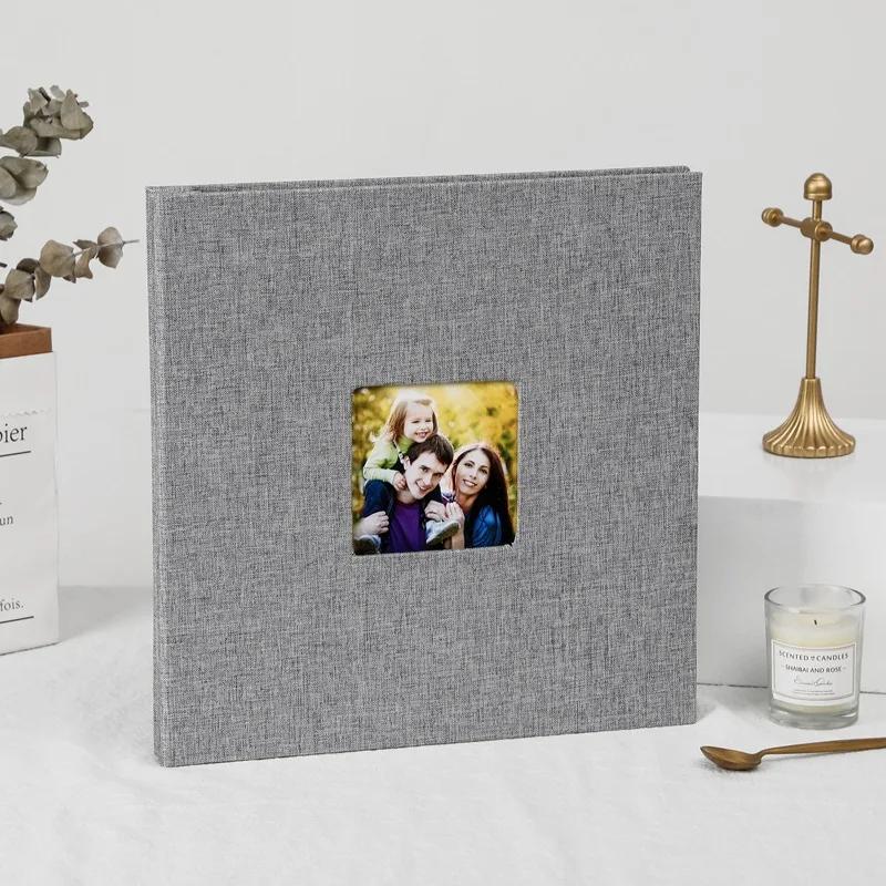 High Quality Linen Side Self-adhesive Film Family Album DIY Pasting Manual Stamp Exquisite Gift for Children