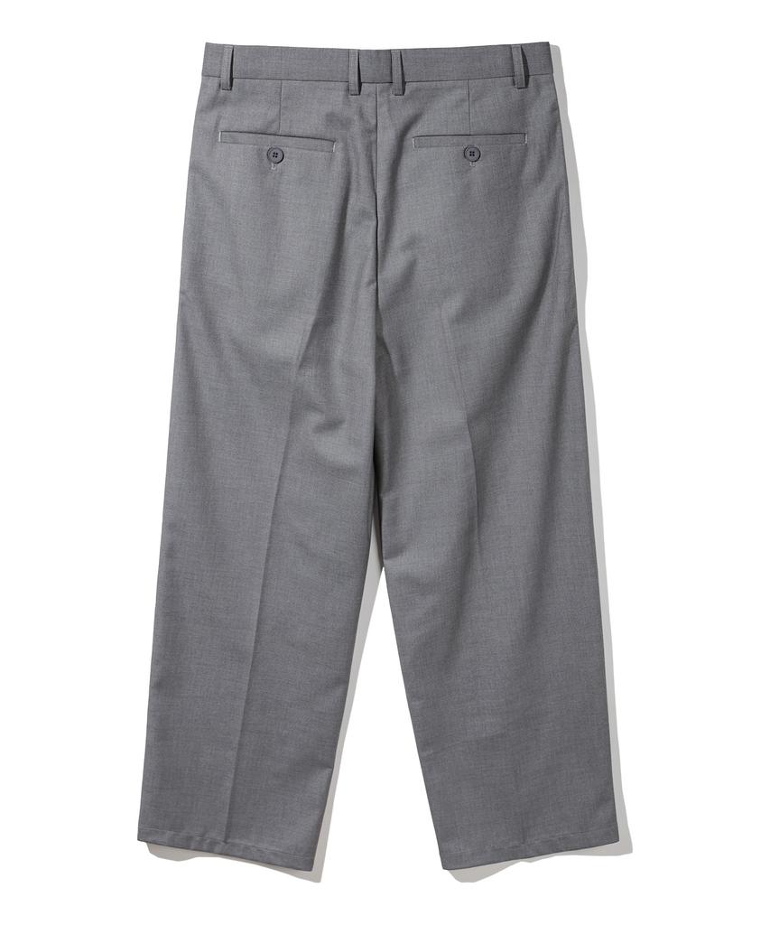 BAKKEN Side Hidden Elastic Two-Pleated Wide Slacks Pants Bk8901_Gray