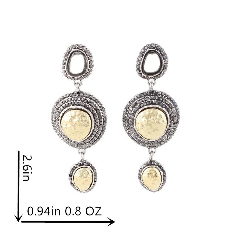 Jewelry Texture Three-layer Full Diamond Earrings Niche Retro High-end Exquisite Earrings