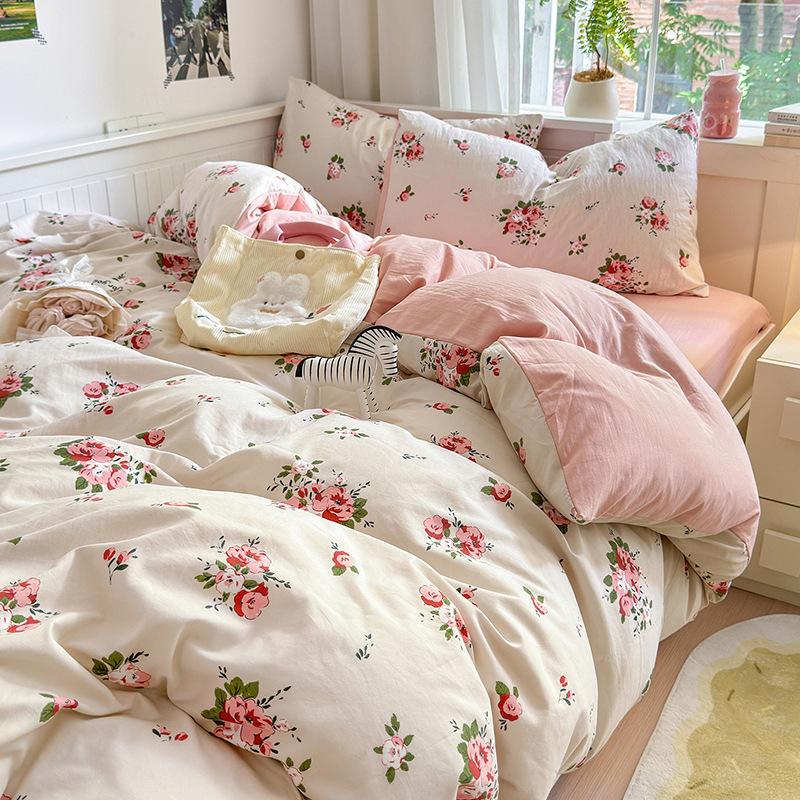 

Комплект из 4 предметов класса А, утолщенный и шлифованный, из приятного к коже стираного хлопка, для общежития: простыня, пододеяльник, 3 предмета: одинарный пододеяльник 1.2 m 3pc quilt 1.5*2m