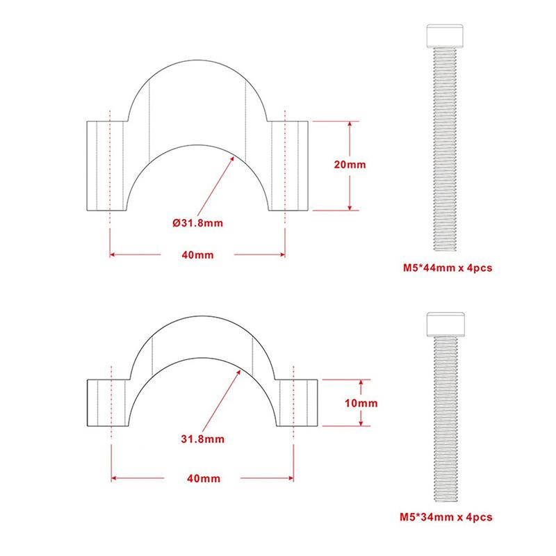 Pro Tt Díly Řidítek 31.8Mm 10/20Mm Silniční Kolo Zvyšovací Podložka Svorka Hliníková Opěrka Loktů Zvyšovací Podložka Deska Slitina