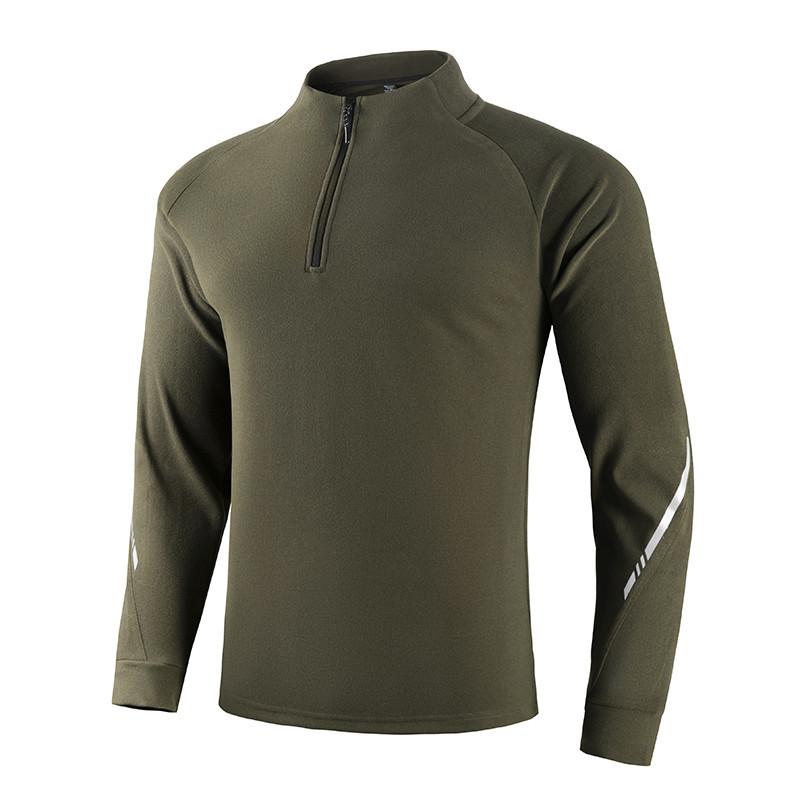Men's Half Zip Hoodie Long Sleeve Stand Collar Casual Pullover for Running Cycling Fitness with Reflective