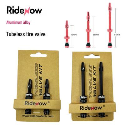 Ridenow Aluminum Tubeless Valve Stem FV45/65/85MM - Vacuum French Valve (No Inner Tube)