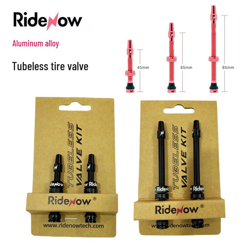Ridenow Aluminum Tubeless Valve Stem FV45/65/85MM - Vacuum French Valve (No Inner Tube)