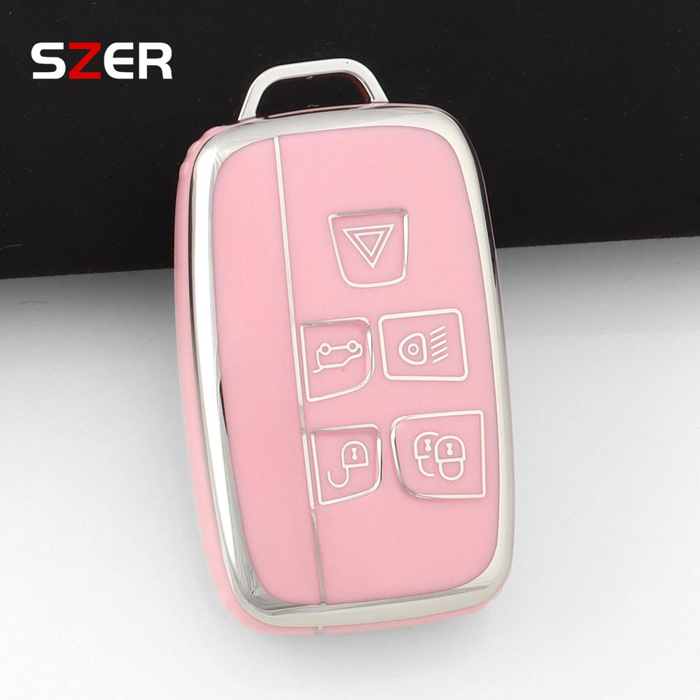 Plating Tpu Car Key Case Cover Fob Shell For Land Rover Range Rover Evoque Sport Freelander Discovery Velar For Jaguar Xe Xf Xj