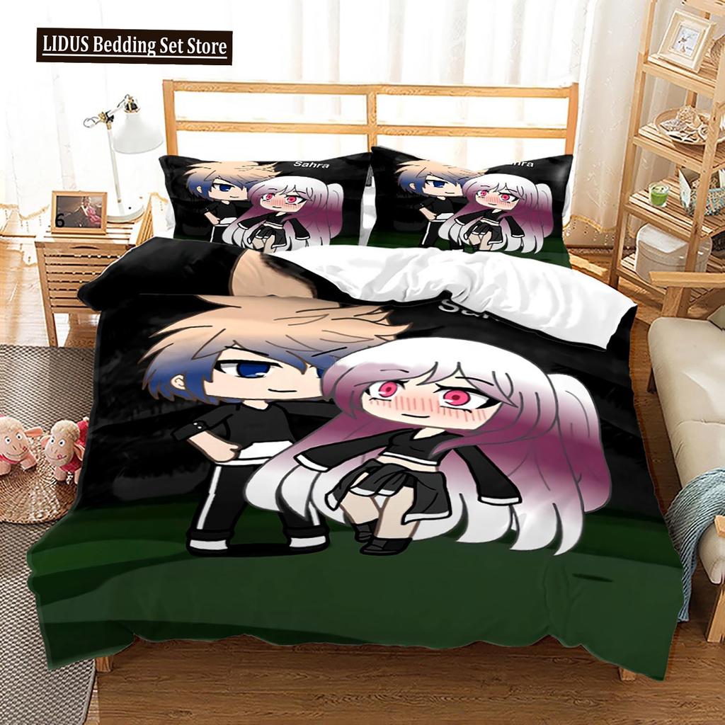 3D Printed New Gacha Life Bedding Set Pillowcase Duvet Cover 3Pcs Double Twin Full Queen King Adult Boys Bedclothes Quilt Cover