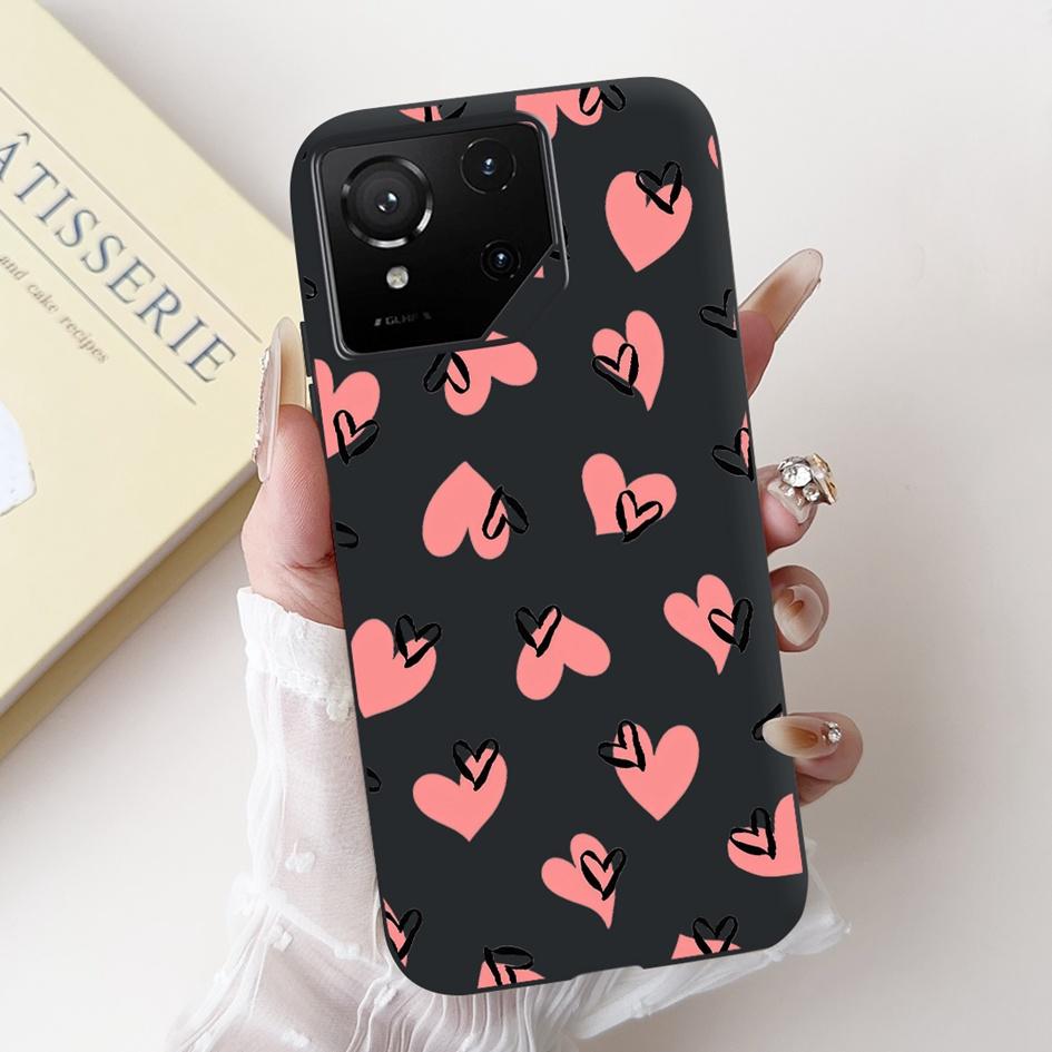 For Asus Rog Phone 9 Pro 5G Case Popular Flower Cartoon Soft Black Silicone Shockproof Cover For Asus Rog Phone 9 FE Phone9 Capa