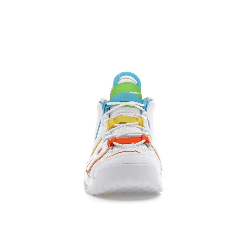 Nike Air More Uptempo GS White Rainbow Kids Sneakers Multi-Color Opti-Yellow Safety-Orange FJ4624-100