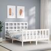 VidaXL Bed Frame with Headboard White 120x200 Cm Solid Wood 3192097