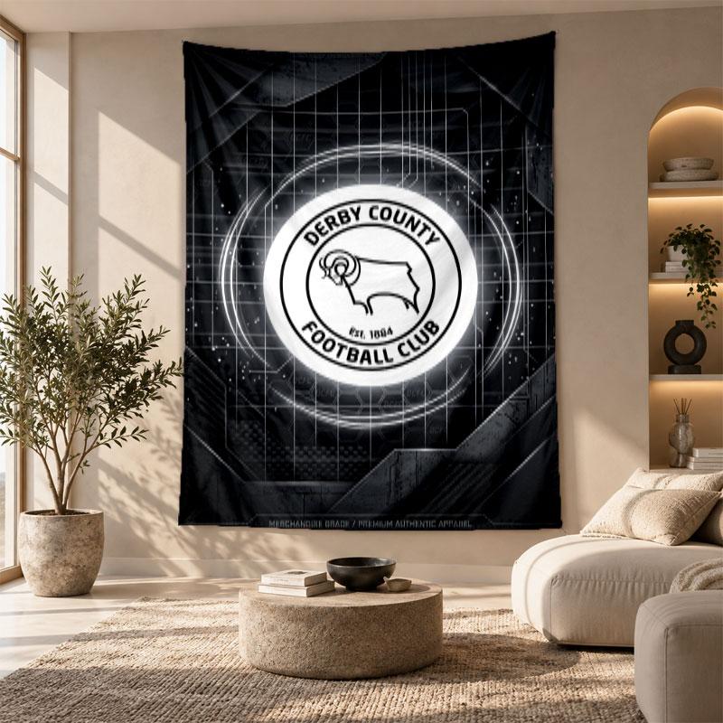 Decorative Tapestry,Derby County Football Printed Wall Art, Lightweight Wall Hanging For Bedroom Background