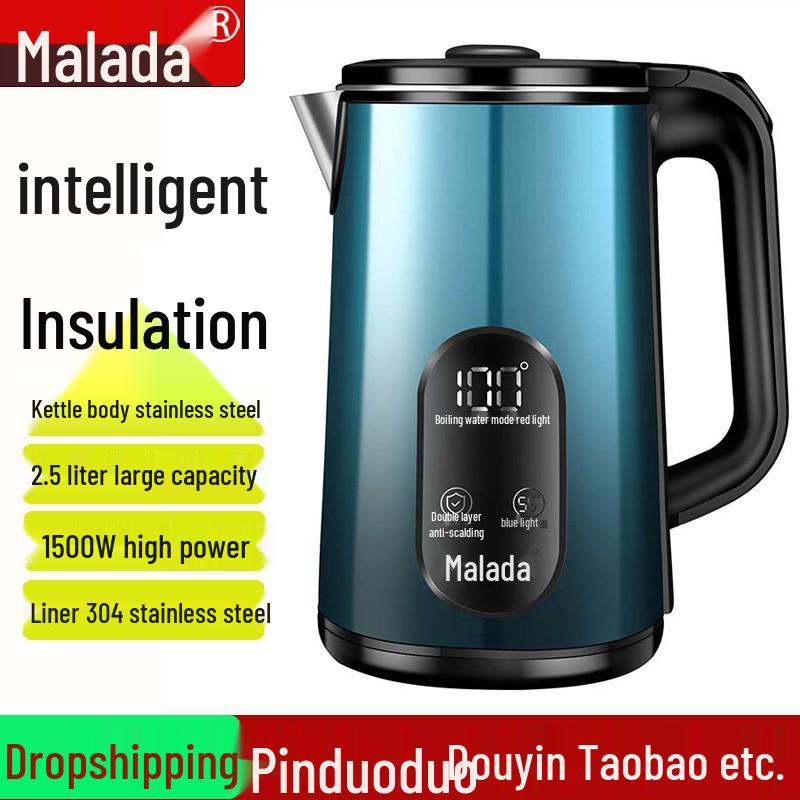 Wanlida Stainless Steel Electric Kettle - Keep Warm Function, Household Appliance