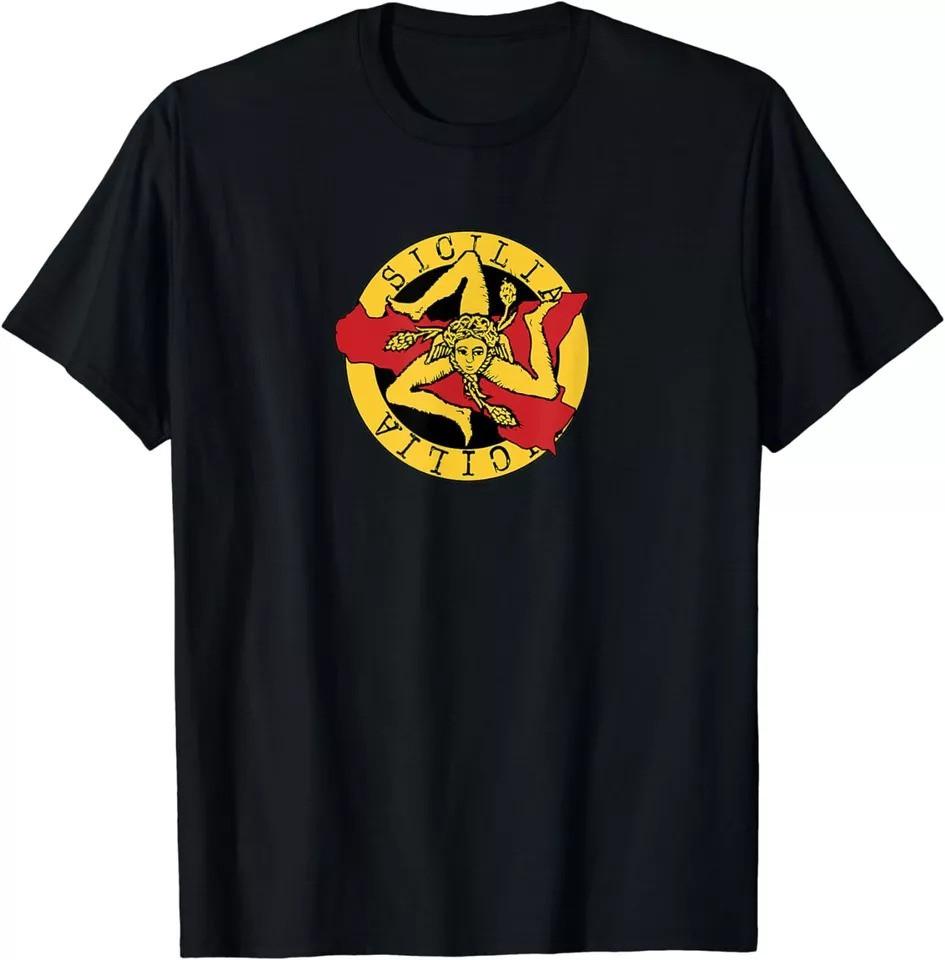 

NEW Sicilian Yellow Red Flag Trinacria And The Sicily Island T-Shirt Unisex T-Shirt M