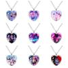 Kpop Demon Hunter Heart Shape Necklaces Idol Anime Pendant with Cartoon Character Pattern Fashion Idol Necklace Jewelry Gifts