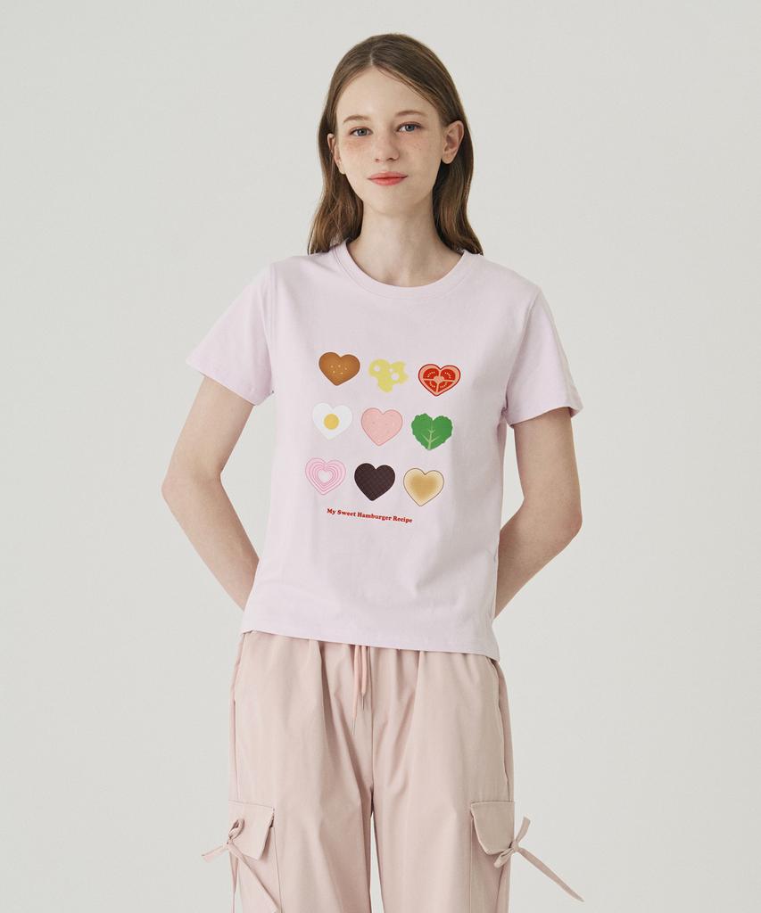 SWEET SOUP Hamburger Print T-Shirt_Lt/Violet(Wb7Stf4)