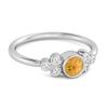 Citrine Bezel Set Cluster Accent Design Ring- 925 Sterling Silver