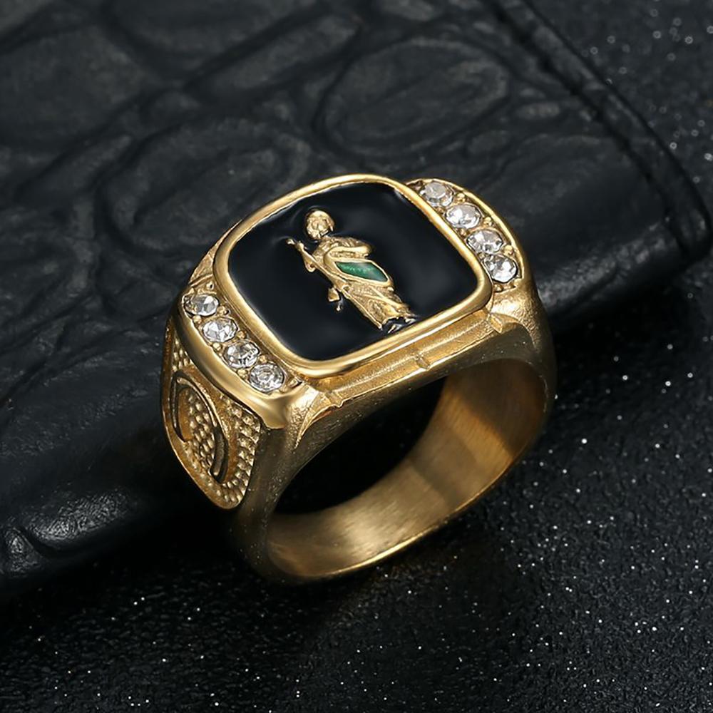 Classic Stainless Steel Character St. Jude Rings for Men Women Fashion Religious Amulet Jewelry Couple Party Gifts Dropshipping