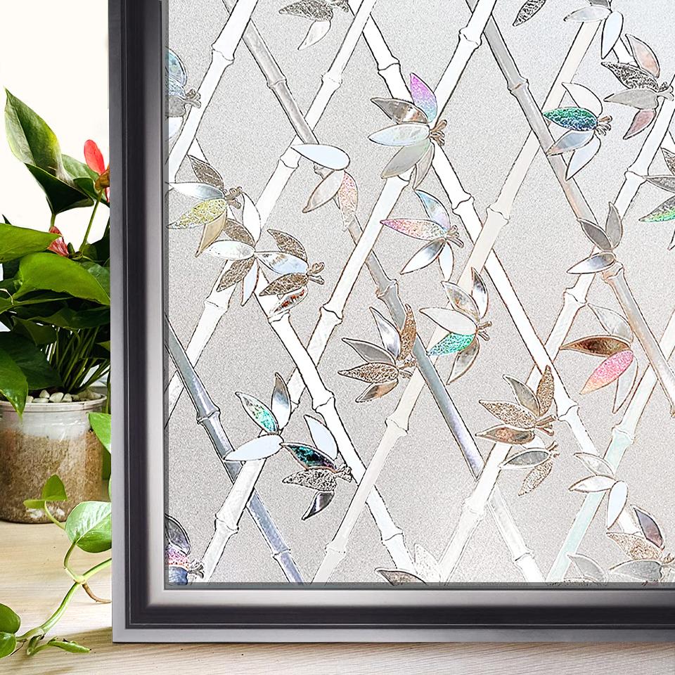 Window Privacy Film Rainbow Static Clings Heat Control Window Insulation Sun UV Protection Glass Vinyl Film for Home