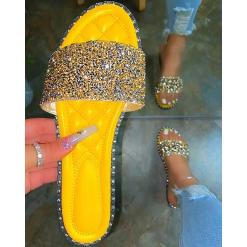 Summer women s shoes word rhinestone slippers women s wear 35 3158₽