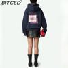 BITCED Women's Winter Printed Fleece-Lined Hooded Sweatshirt